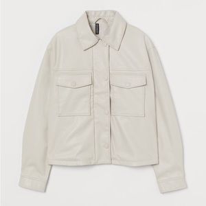 H&M Crop Faux Leather Shacket